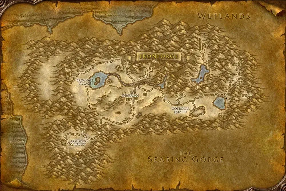 Map of Dun Morogh in WoW Forever