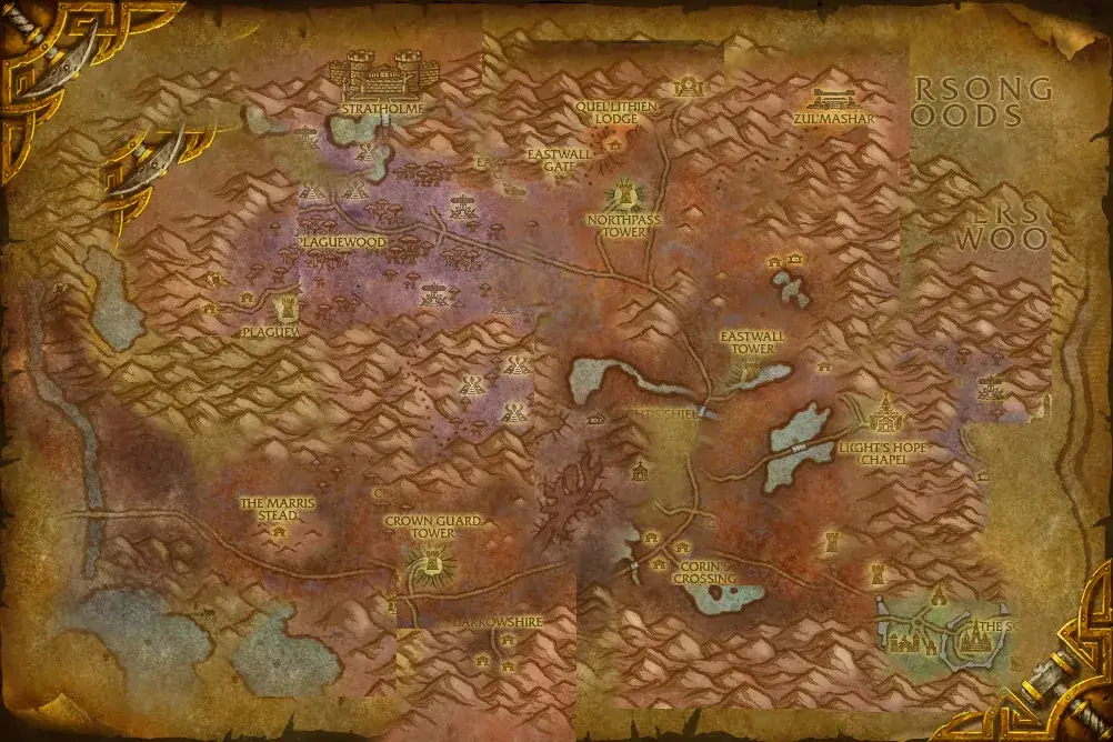Eastern Plaguelands on the Classic map