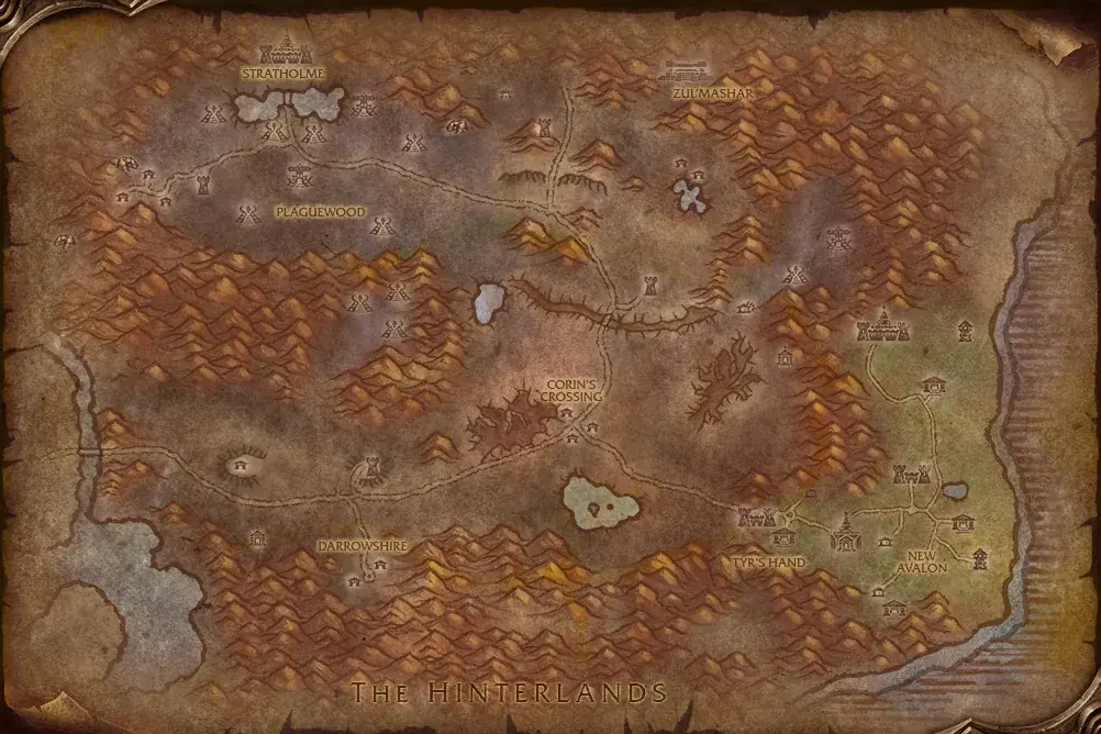 Eastern Plaguelands on the WoW Forever map